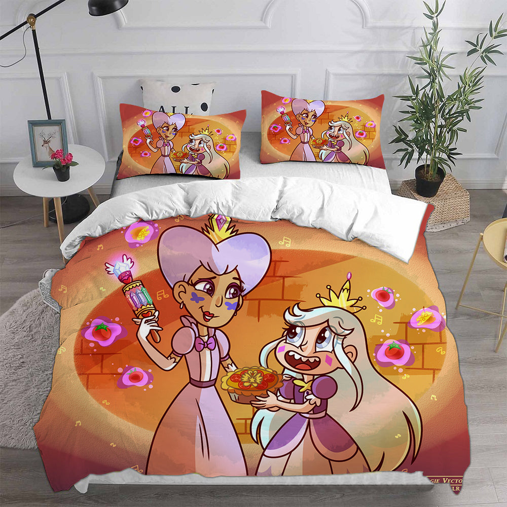 Star vs. the Forces of Evil Cosplay Bedding Set Duvet Cover Pillowcases Halloween Home Decor