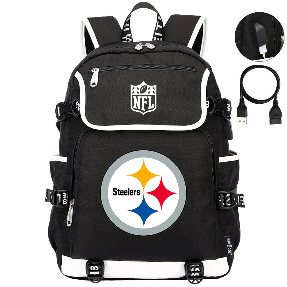 Pittsburgh Steelers Football Rugby Backpack School Notebook Travel Bags
