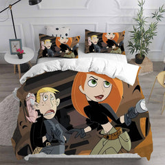 Kim Possible Cosplay Bedding Set Duvet Cover Pillowcases Halloween Home Decor