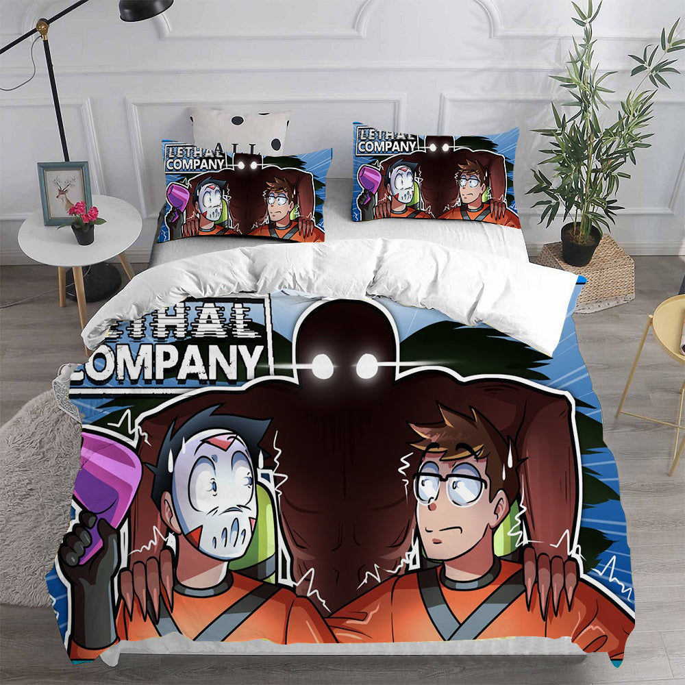 Lethal Company Cosplay Bedding Set Duvet Cover Pillowcases Halloween Home Decor