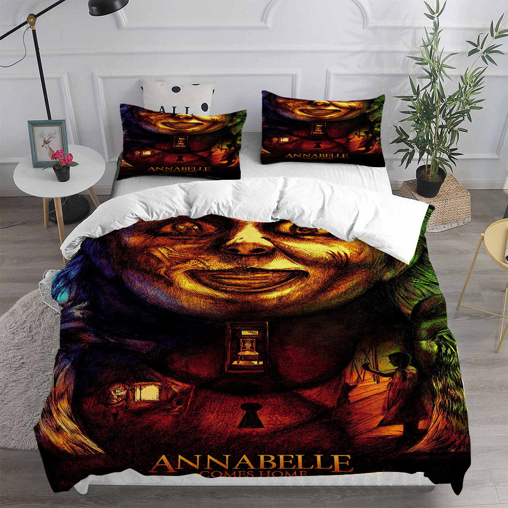 Annabelle Cosplay Bedding Set Duvet Cover Pillowcases Halloween Home Decor