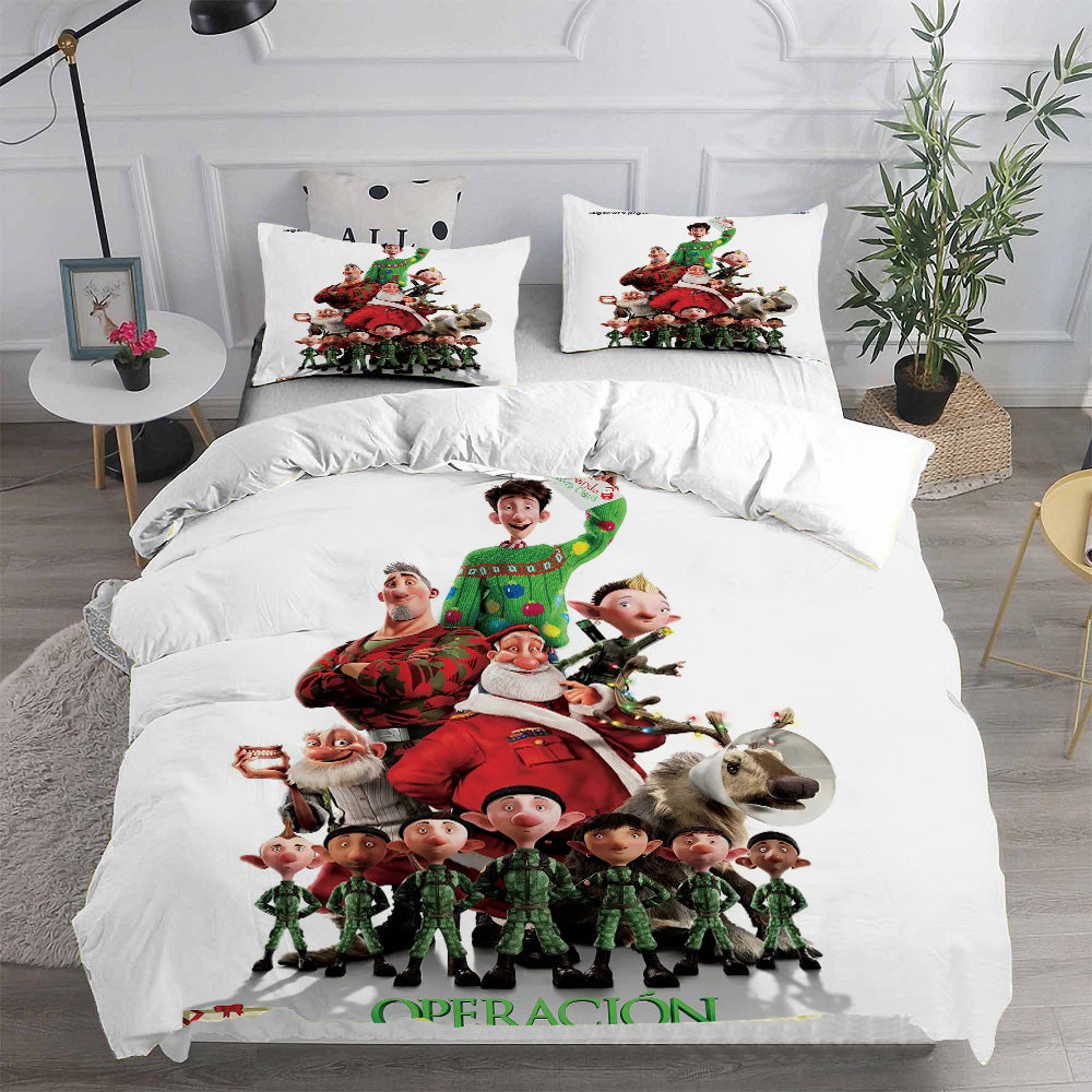 Arthur Christmas Cosplay Bedding Set Duvet Cover Pillowcases Halloween Home Decor