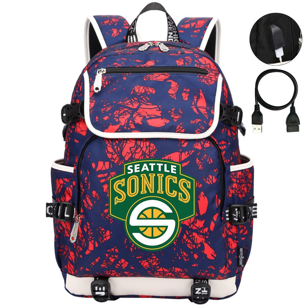 Seattle SuperSonics Backpack School Notebook Travel Bags