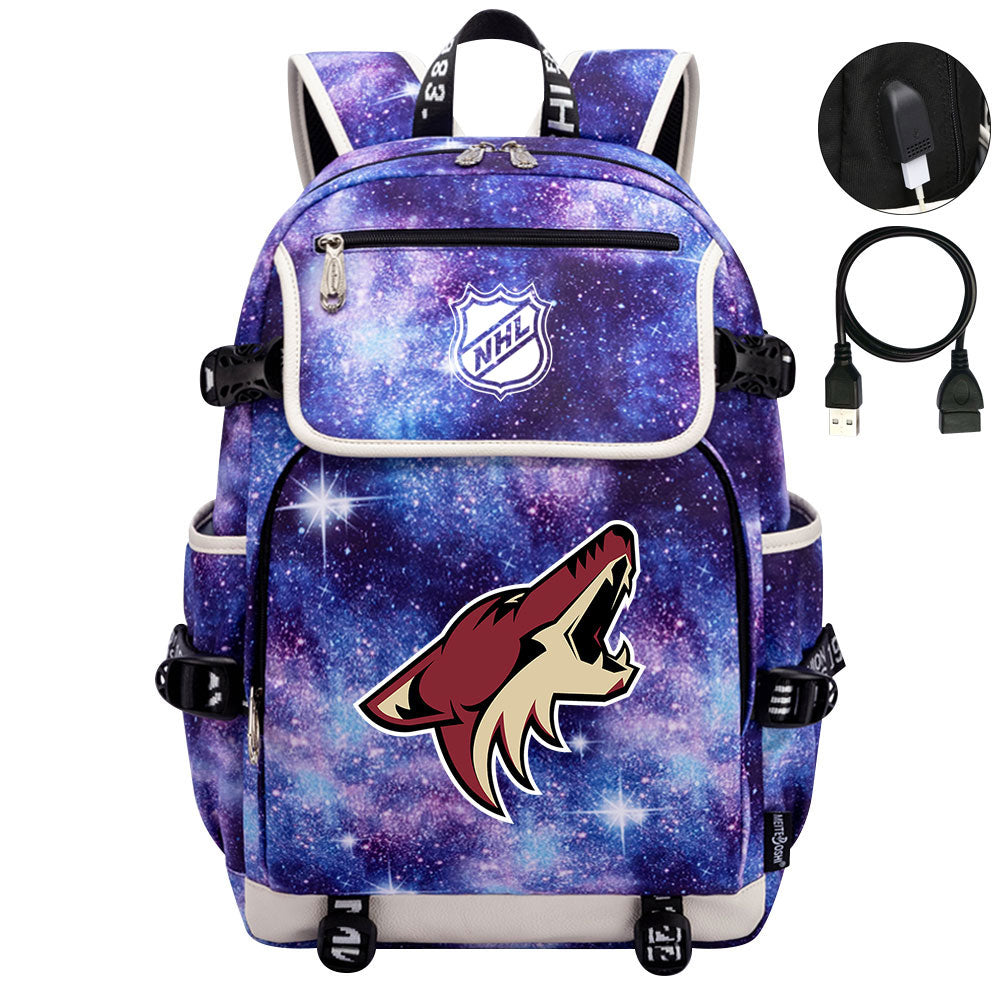 Arizona Coyotes Hockey Team Backpack School Notebook Travel Bags