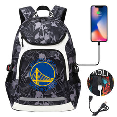 Golden State Warriors Backpack School Notebook Travel Bags With USB