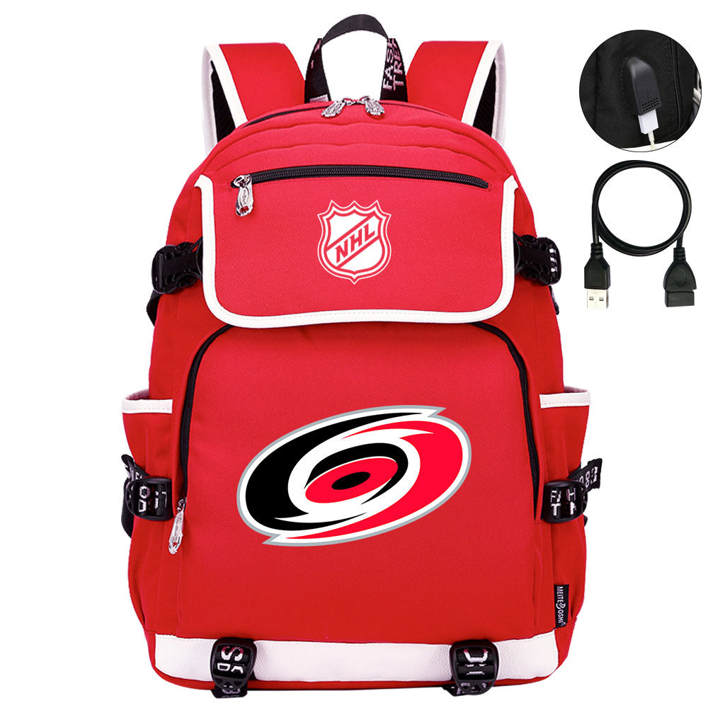 Carolina Hurricanes Hockey League Backpack School Notebook Travel Bag