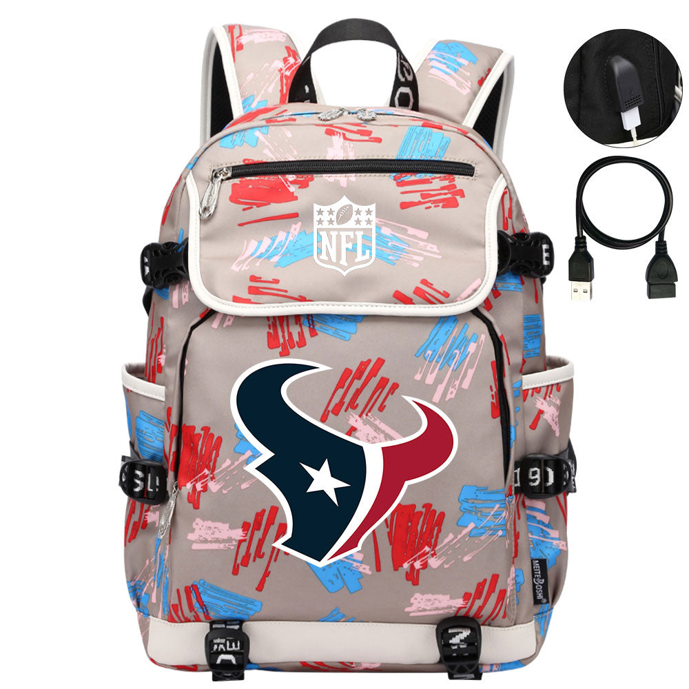 Houston Texans  Football Team Rugby Backpack School Notebook Travel Bag