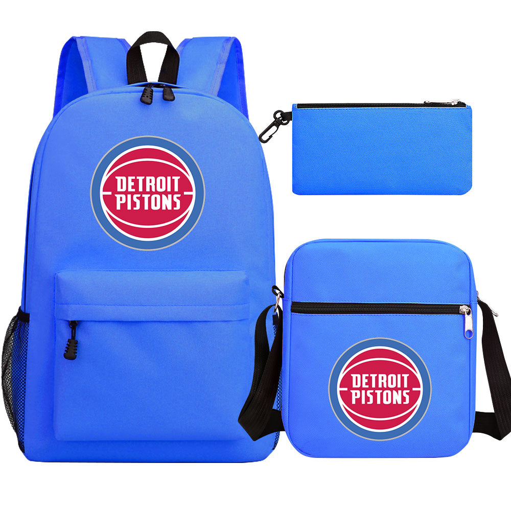 Detroit Pistons Basketball School Backpack Shoulder Bag Pencil Bags 3pcs Set