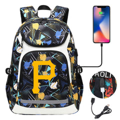 Pittsburgh Pirates Backpack School Notebook Travel Bags With USB