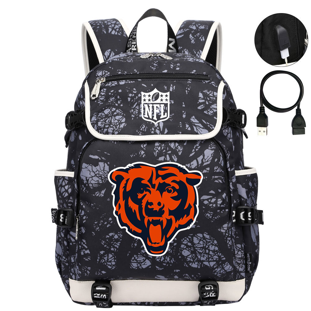 Chicago Bears Football Backpack School Notebook Travel Bags