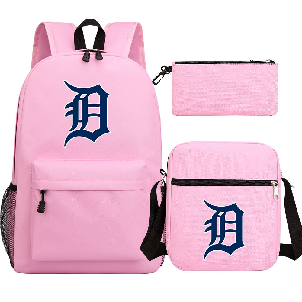 Detroit Tigers Baseball School Backpack Shoulder Bag Pencil Bags 3pcs Set