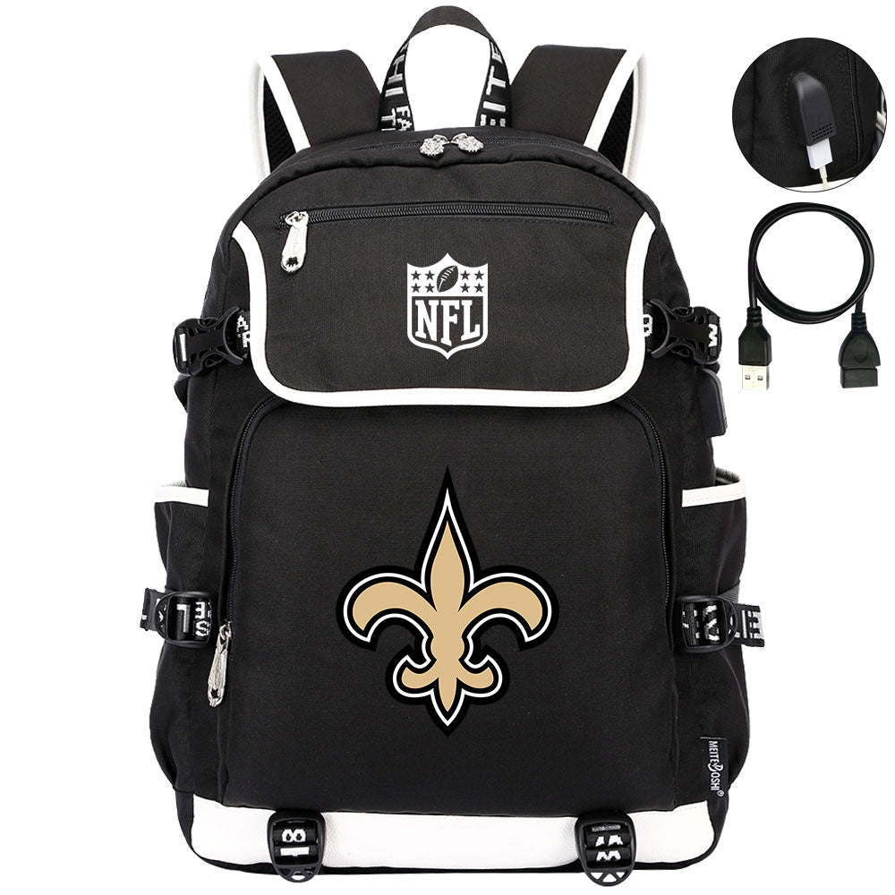 New Orleans Saints Football Rugby Backpack School Notebook Travel Bags