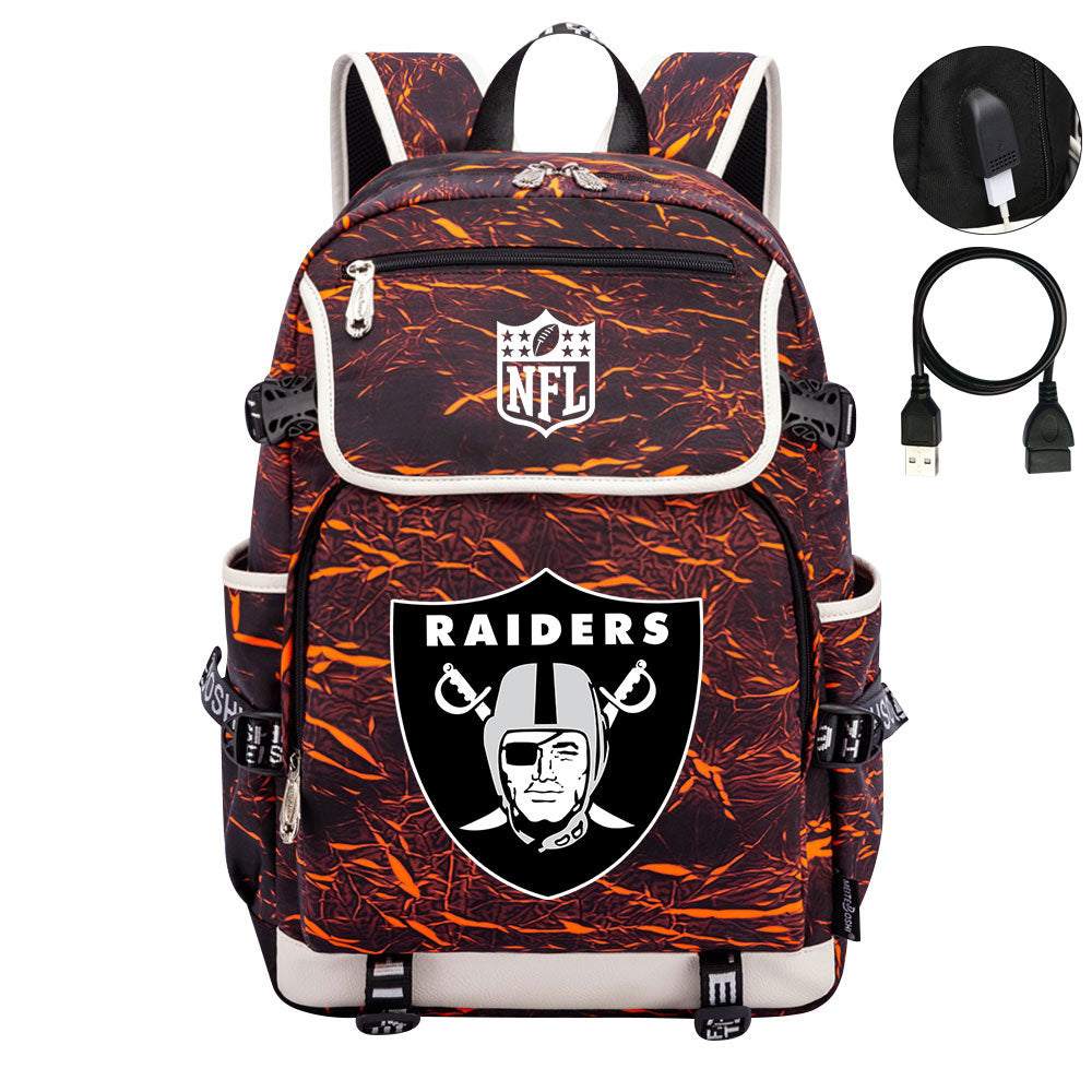 Oakland Raiders Football Rugby Backpack School Notebook Travel Bags