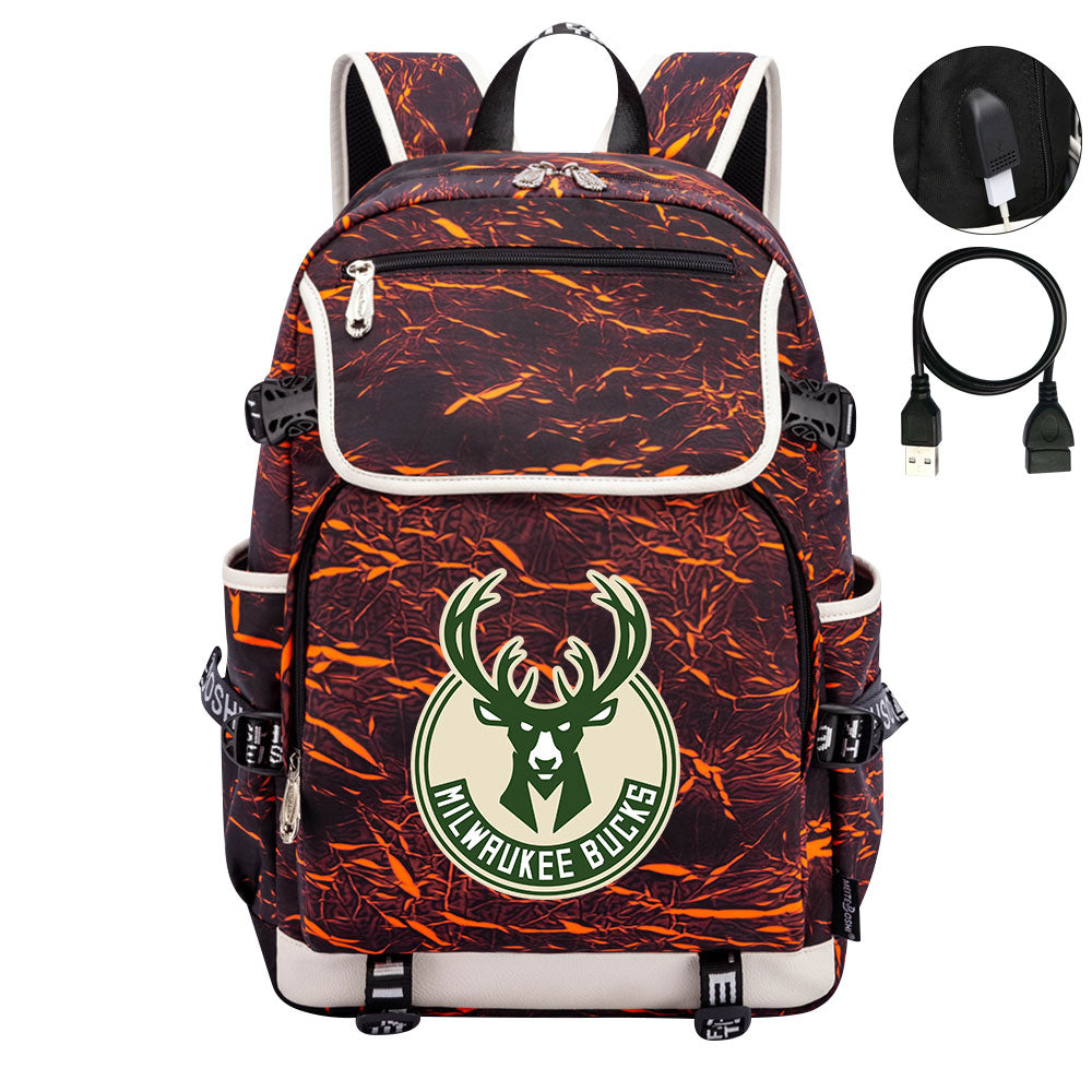 Milwaukee Bucks Backpack School Notebook Travel Bags