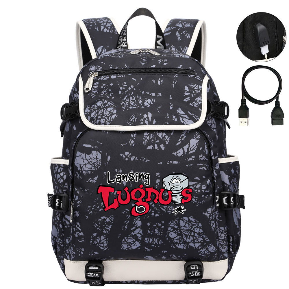 Lansing Lugnuts Backpack School Notebook Travel Bags