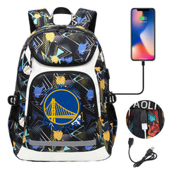 Golden State Warriors Backpack School Notebook Travel Bags With USB