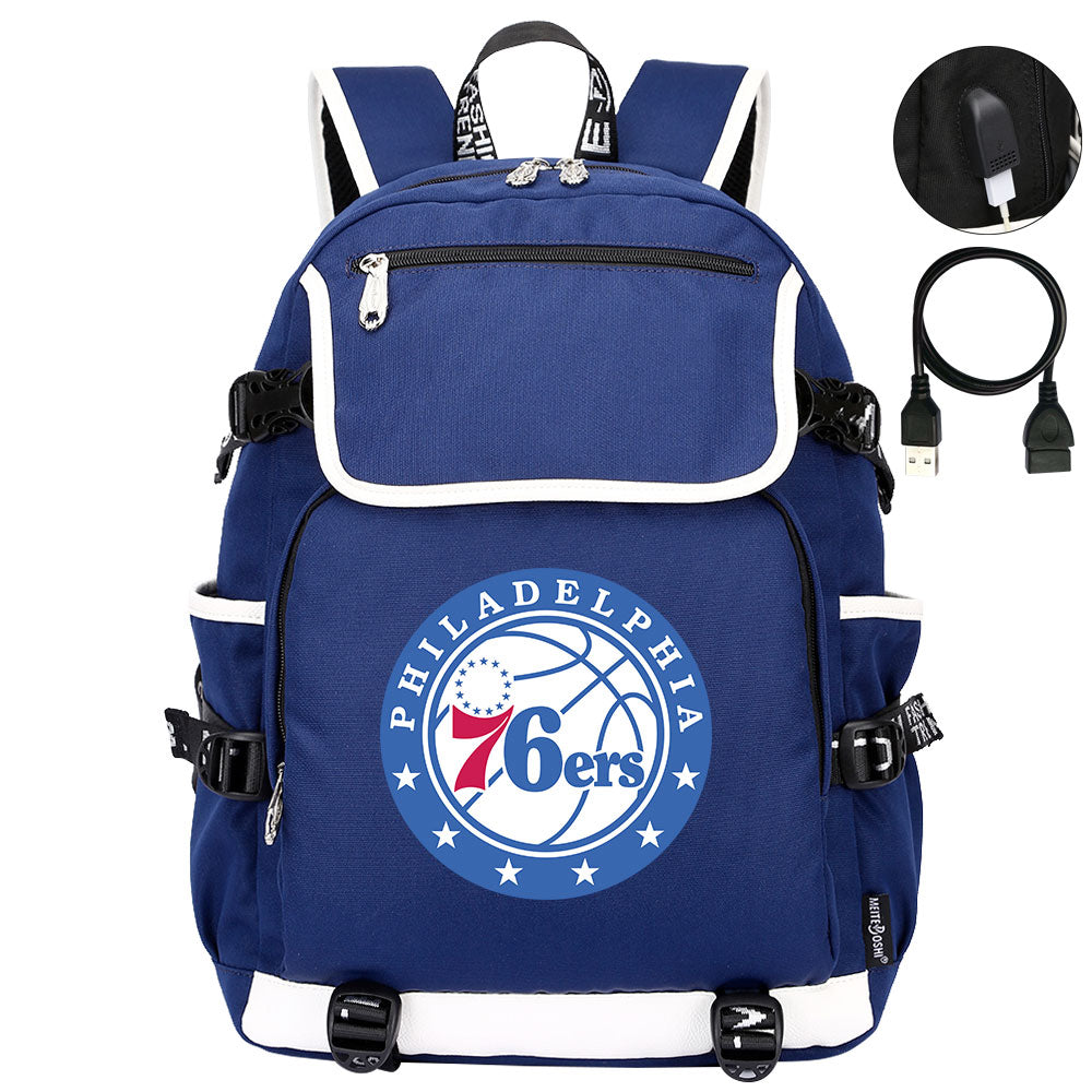 Philadelphia 76ers Backpack School Notebook Travel Bags