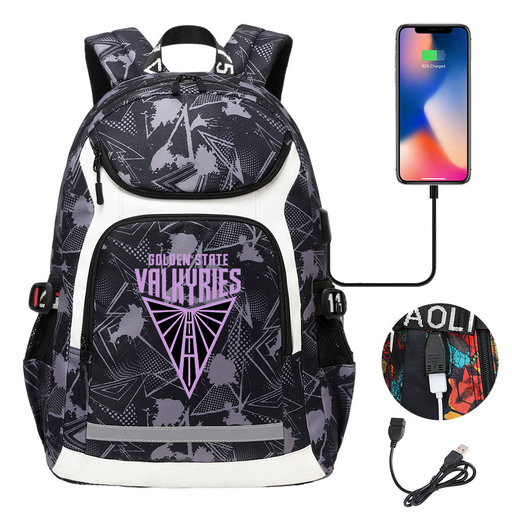 Golden State Valkyries Backpack School Notebook Travel Bags With USB