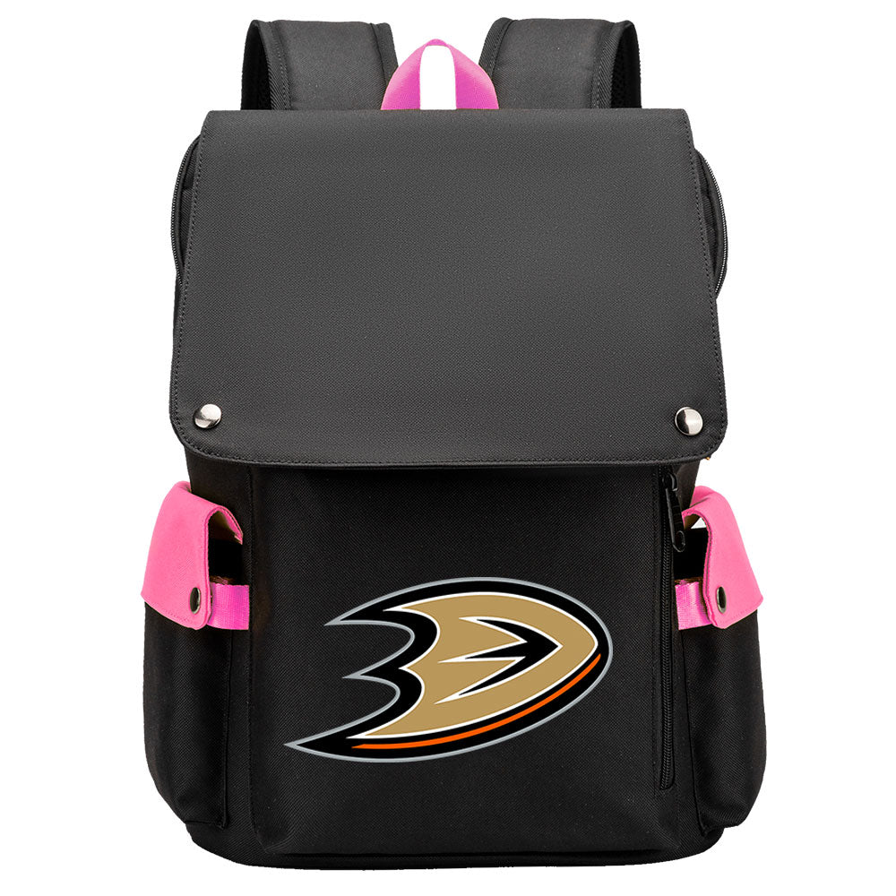 Anaheim Ducks Hockey Team Laptop Backpack Oxford School Bag