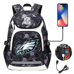 Philadelphia Eagles Football Rugby Backpack School Notebook Travel Bags With USB
