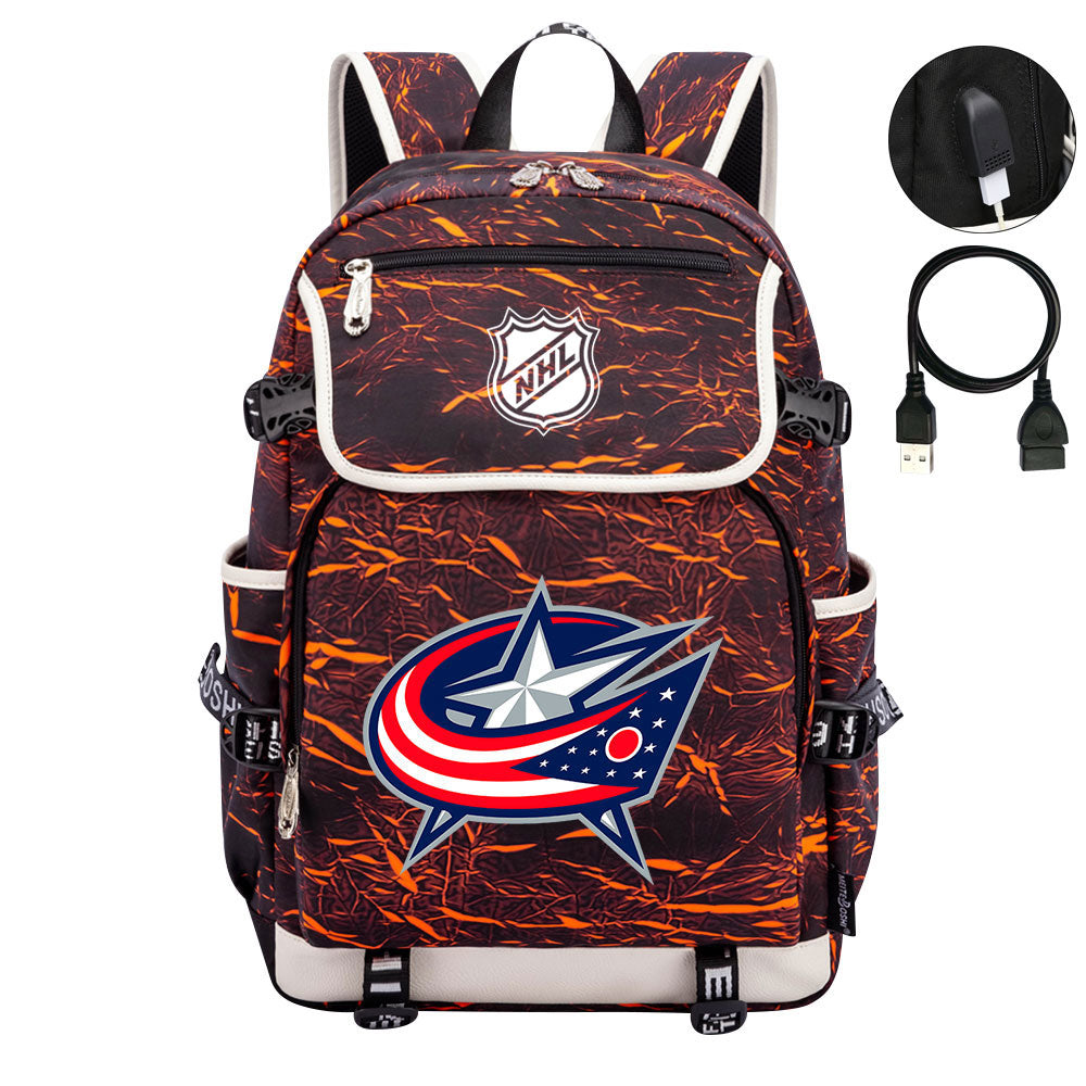 Columbus Blue Jackets Hockey League Backpack School Notebook Travel Bag