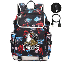 Grand Rapids Griffins Hockey League Backpack School Notebook Travel Bag