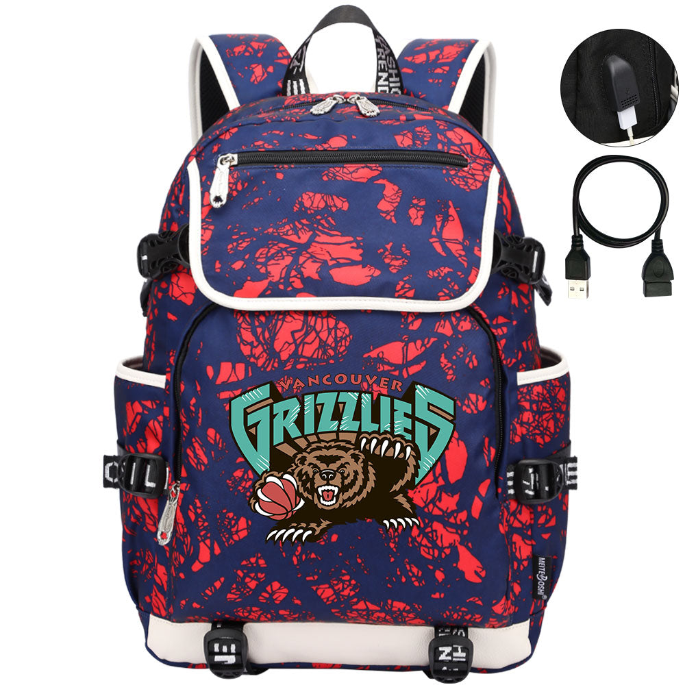 Vancouver Grizzlies Backpack School Notebook Travel Bags