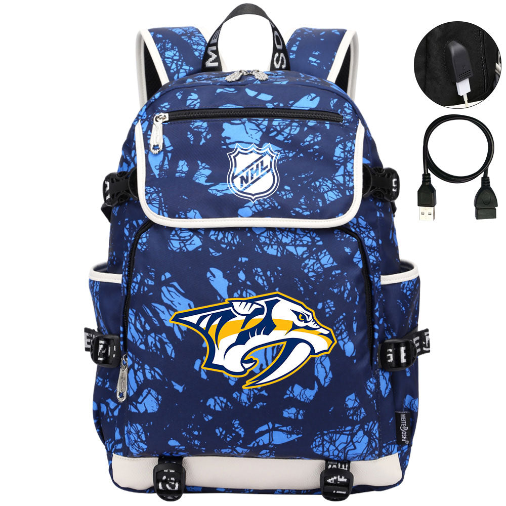 Nashville Predators Hockey League Backpack School Notebook Travel Bag