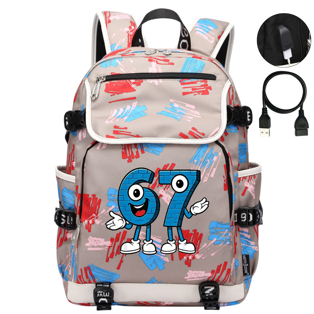 Steal a Brainrot 67 Backpack School Notebook Travel Bags