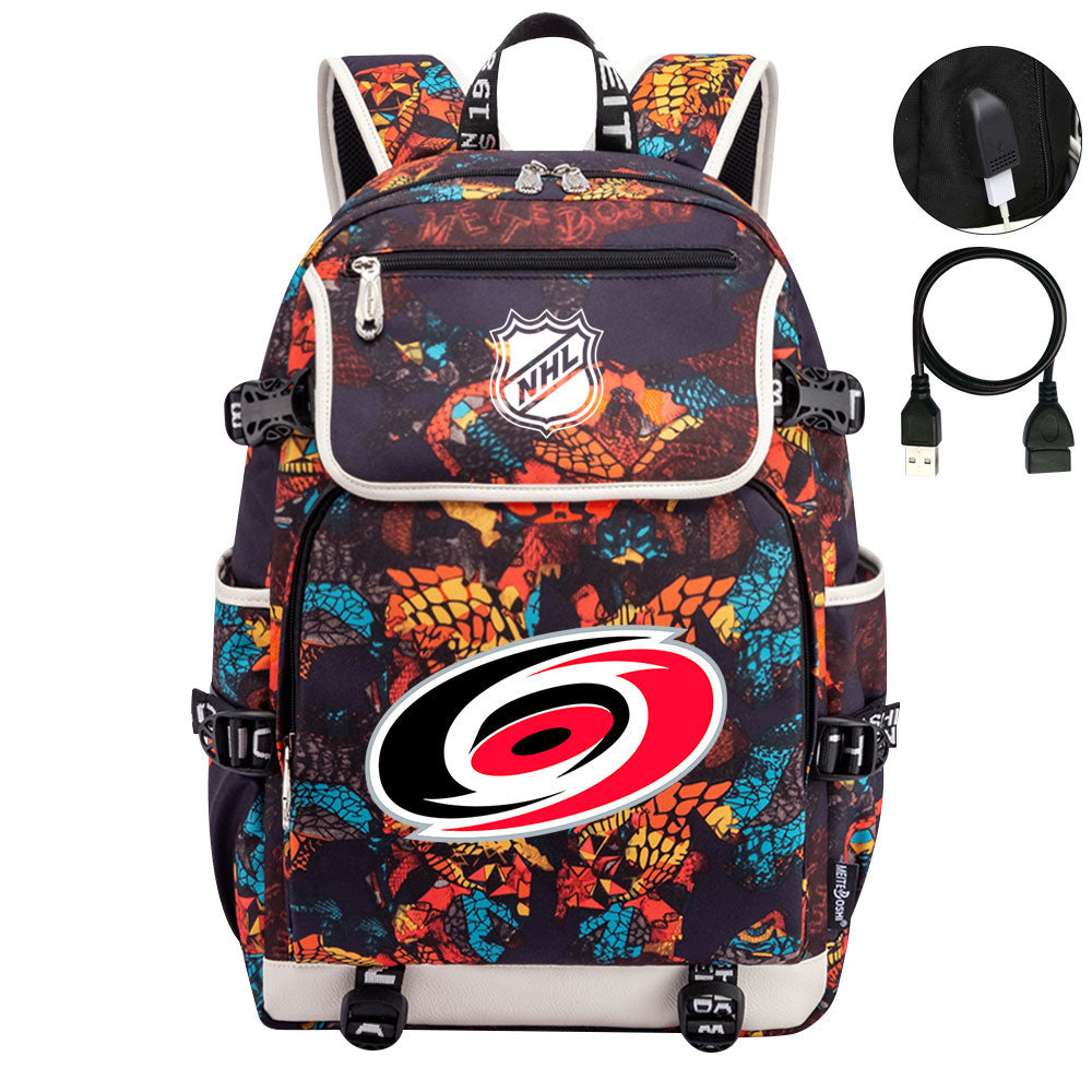 Carolina Hurricanes Hockey League Backpack School Notebook Travel Bag