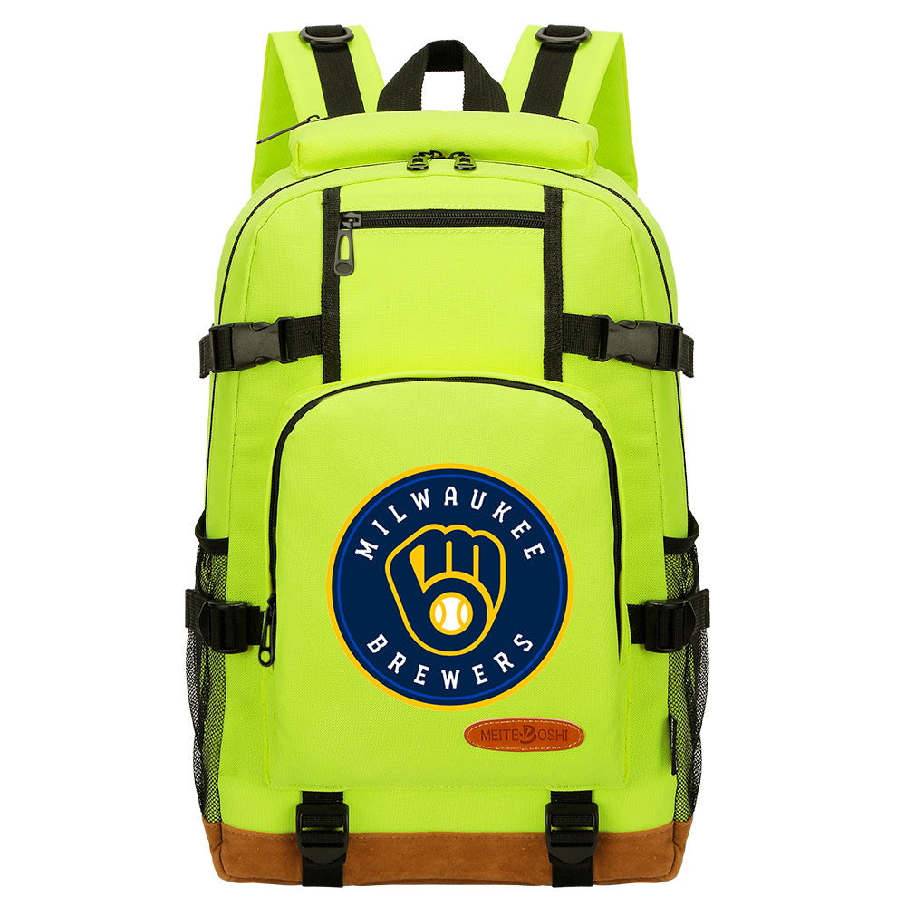 Milwaukee Brewers Waterproof Backpack School Notebook Travel Bag