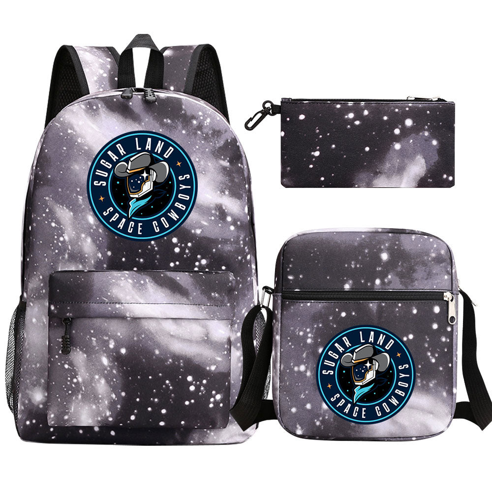 Sugar Land Space Cowboys Baseball School Backpack Shoulder Bag Pencil Bags 3pcs Set