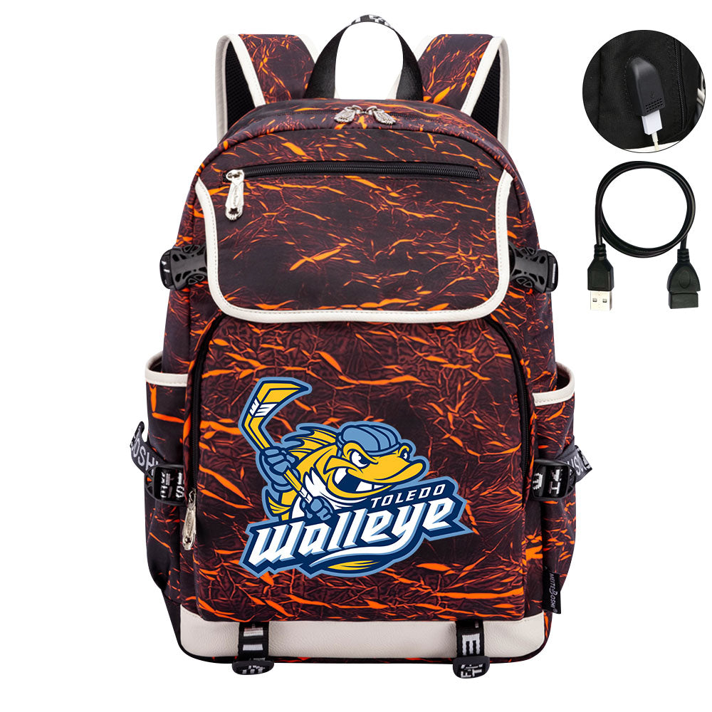 Toledo Walleye Hockey League Backpack School Notebook Travel Bag
