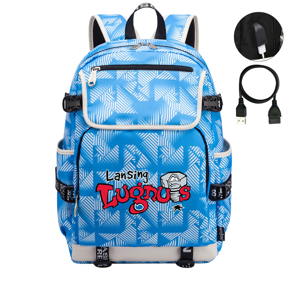 Lansing Lugnuts Backpack School Notebook Travel Bags