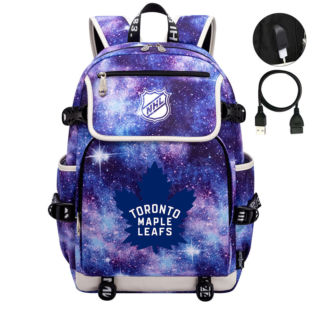 Toronto Maple Leafs Hockey League Backpack School Notebook Travel Bags