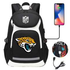 Jacksonville Jaguars Football Rugby Backpack School Notebook Travel Bags With USB