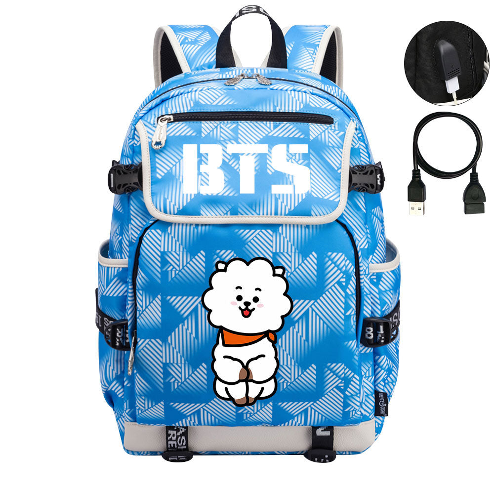 BTS RJ Backpack School Notebook Travel Bags
