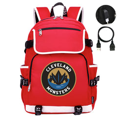Cleveland Monsters Hockey League Backpack School Notebook Travel Bag