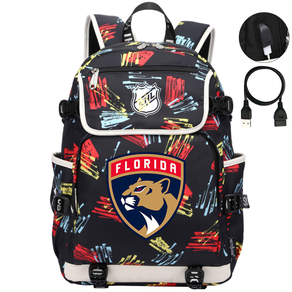Florida Panthers Hockey League Backpack School Notebook Travel Bag
