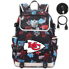 Kansas City Chiefs Football Rugby Backpack School Notebook Travel Bags