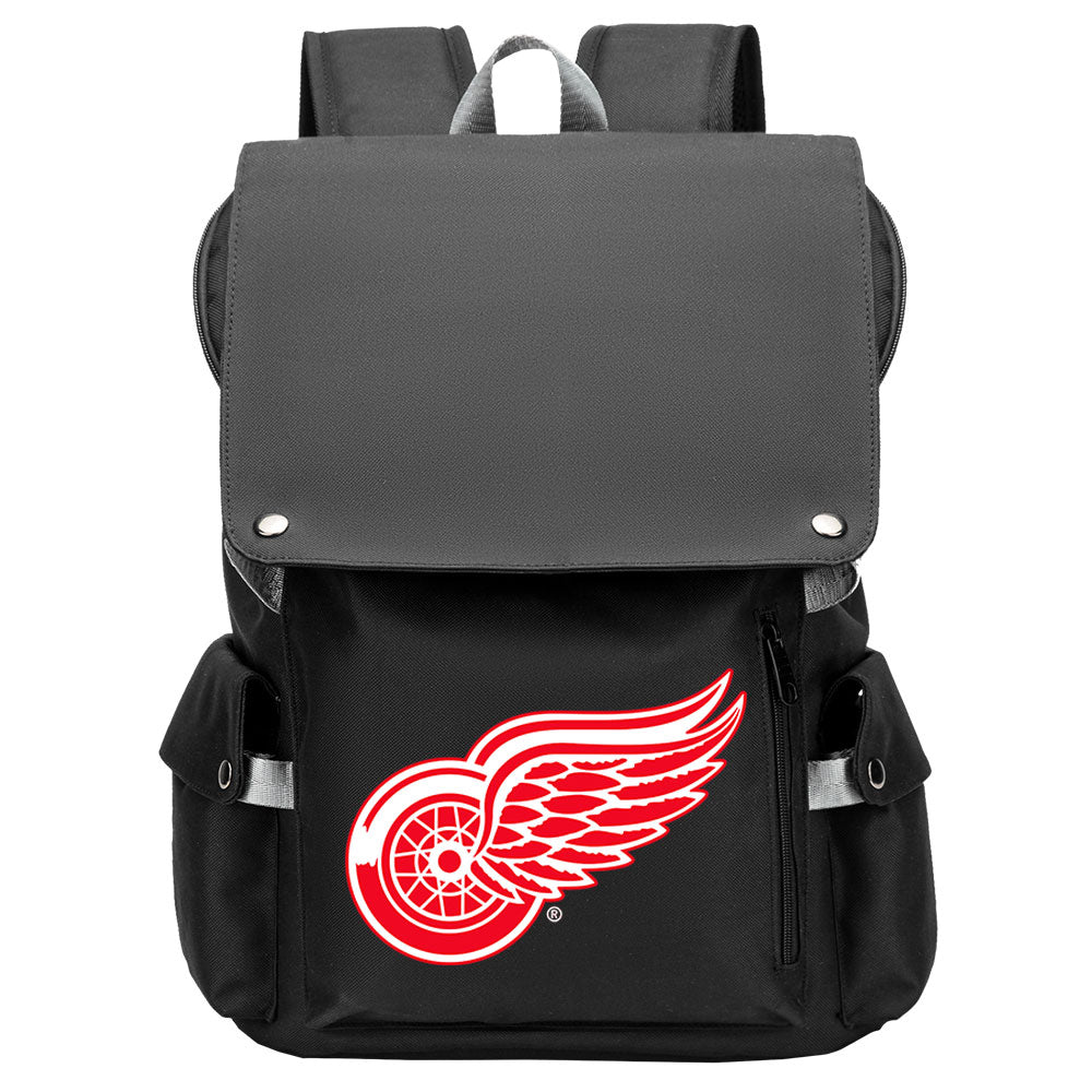 Detroit Red Wings Hockey Team School Backpack Oxford Laptop Bag