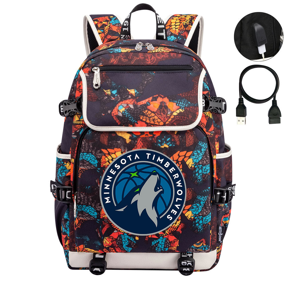 Minnesota Timberwolves Backpack School Notebook Travel Bags