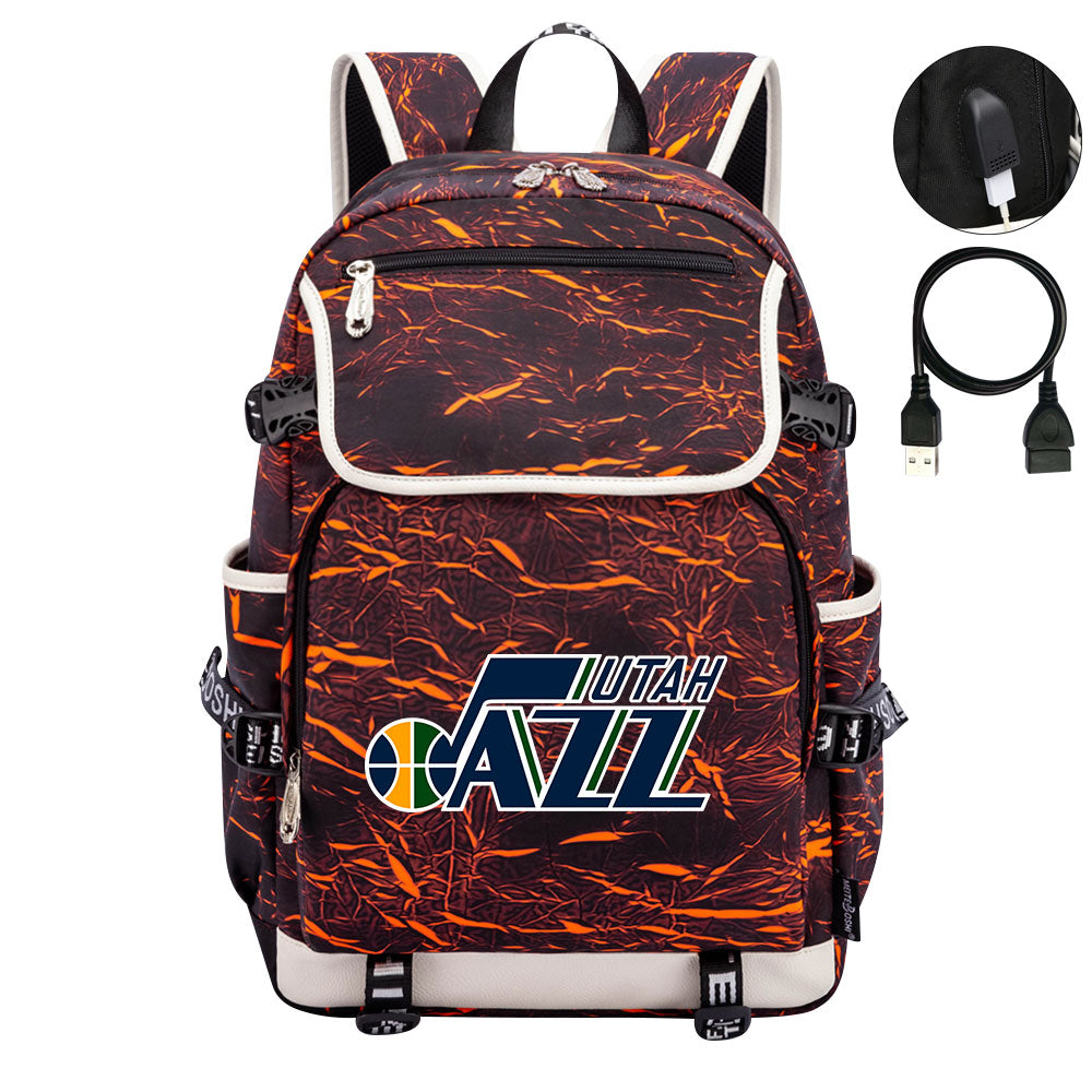 Utah Jazz Backpack School Notebook Travel Bags