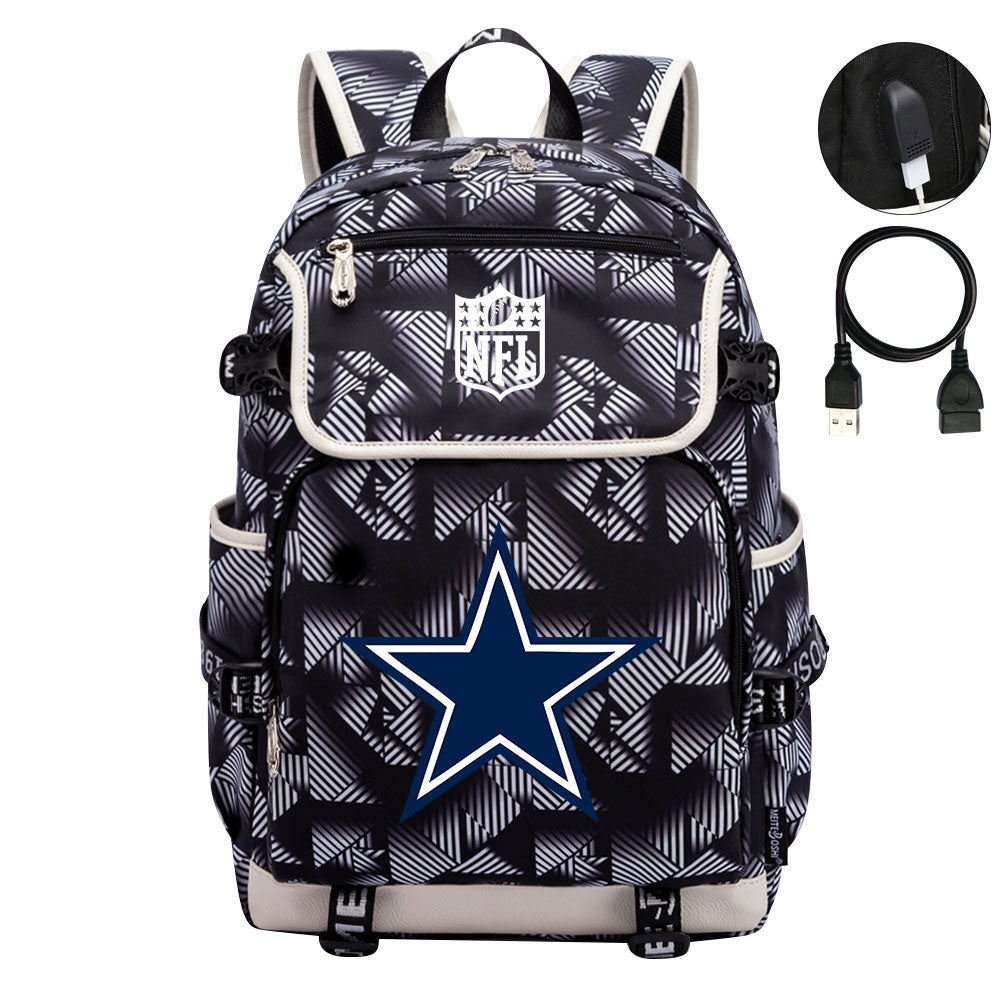 Dallas Cowboys Football Team Rugby Backpack School Notebook Travel Bag