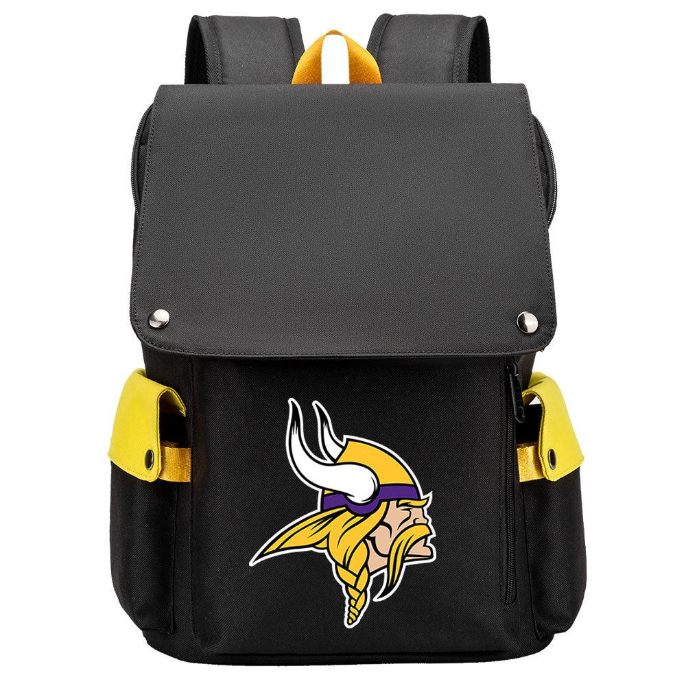 Minnesota Vikings Football Team Rugby Laptop Backpack Oxford School Bag