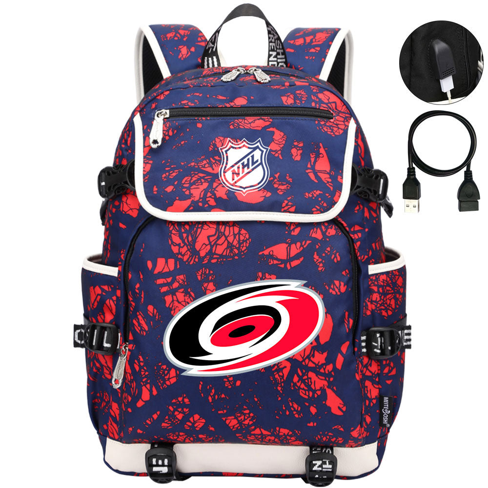 Carolina Hurricanes Hockey League Backpack School Notebook Travel Bag