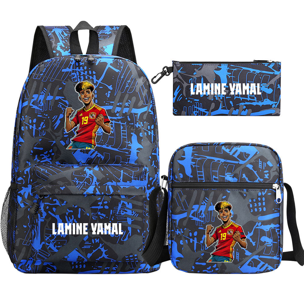 Lamine Yamal Football Player School Backpack Shoulder Bag Pencil Bags 3pcs Set