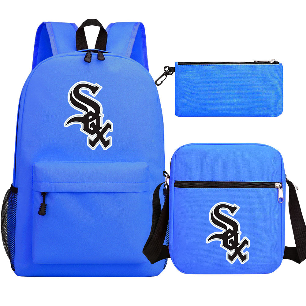 Chicago White Sox Baseball School Backpack Shoulder Bag Pencil Bags 3pcs Set