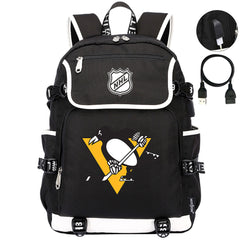 Pittsburgh Penguins Hockey League Backpack School Notebook Travel Bag