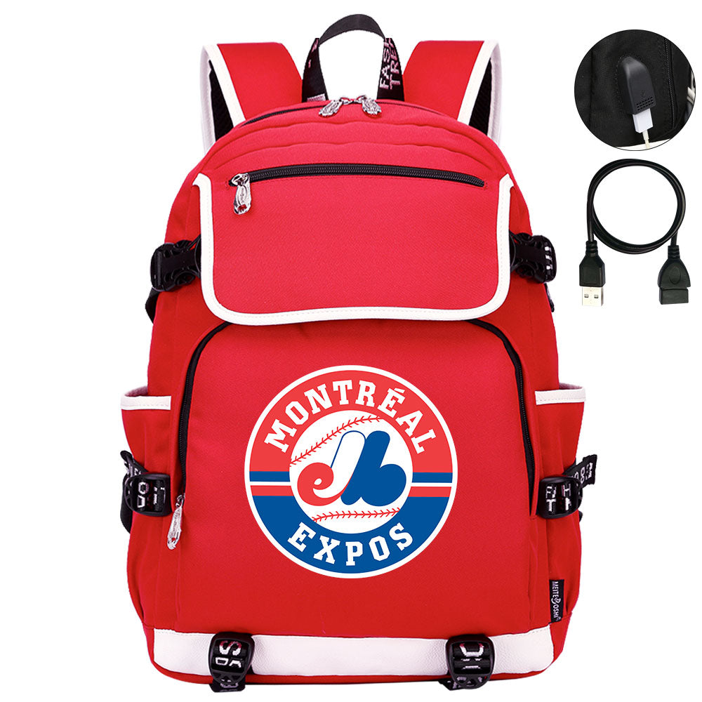 Montreal Expos Backpack School Notebook Travel Bags